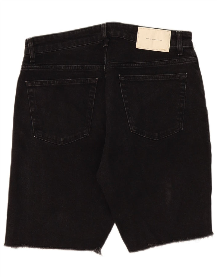 Zara Herren Jeansshorts EU 42 Large W32 Schwarz