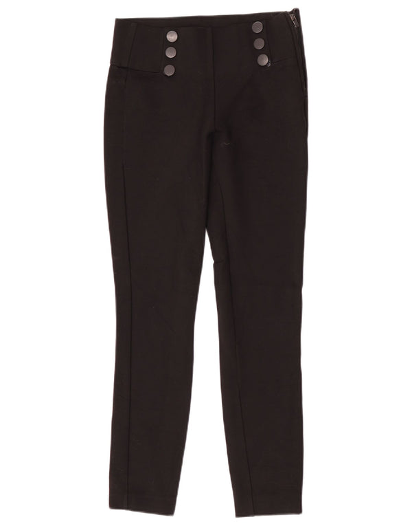 Zara Damen Slim Fit Freizeithose XS W24 L26 Schwarz