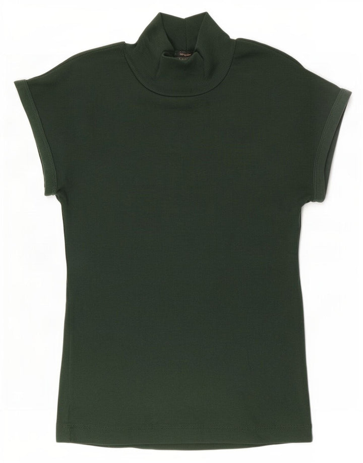 Zara Damen T-Shirt Top UK 12 Mittelgrün