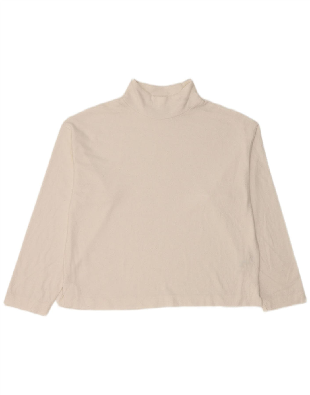 Marks & Spencer Damen Top Langarm UK 12 Mittelweißes Polyester