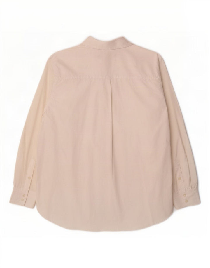 Benetton Damen Overshirt-Hemd UK 14 Mittelweiße Baumwolle