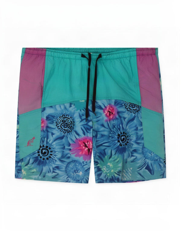 AUSTRALIAN L'ALPINA Herren Badeshorts IT 48 Mittelblau geblümt