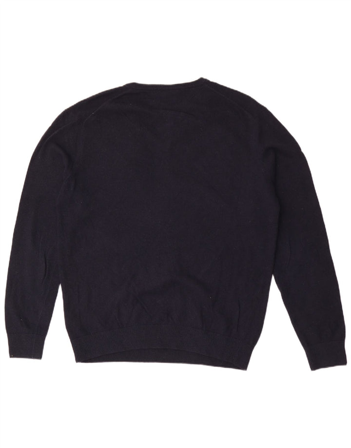 Lacoste Herren-Pullover mit V-Ausschnitt, Größe 5, große marineblaue Wolle