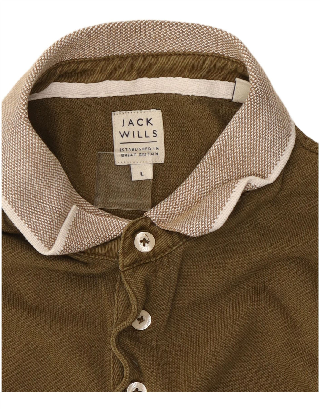JACK WILLS Herren-Poloshirt, große Khaki-Baumwolle