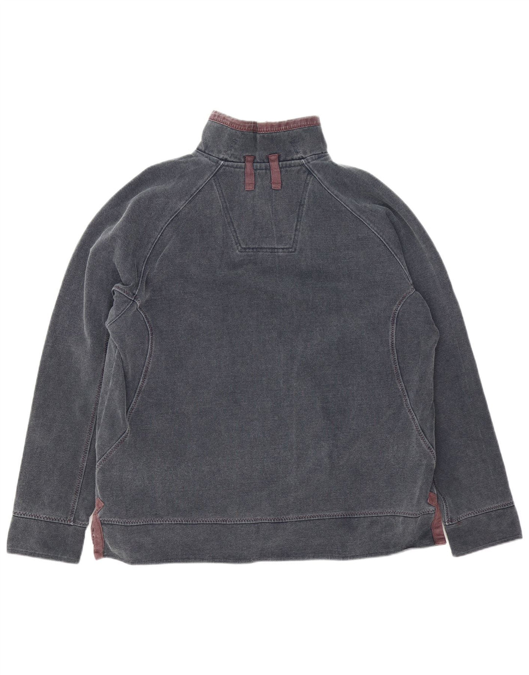 FAT FACE Herren-Sweatshirt mit Reißverschluss am Hals, groß, aus grauer Baumwolle
