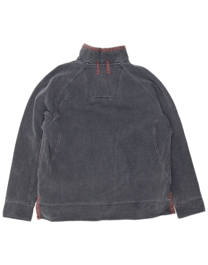 FAT FACE Herren-Sweatshirt mit Reißverschluss am Hals, groß, aus grauer Baumwolle