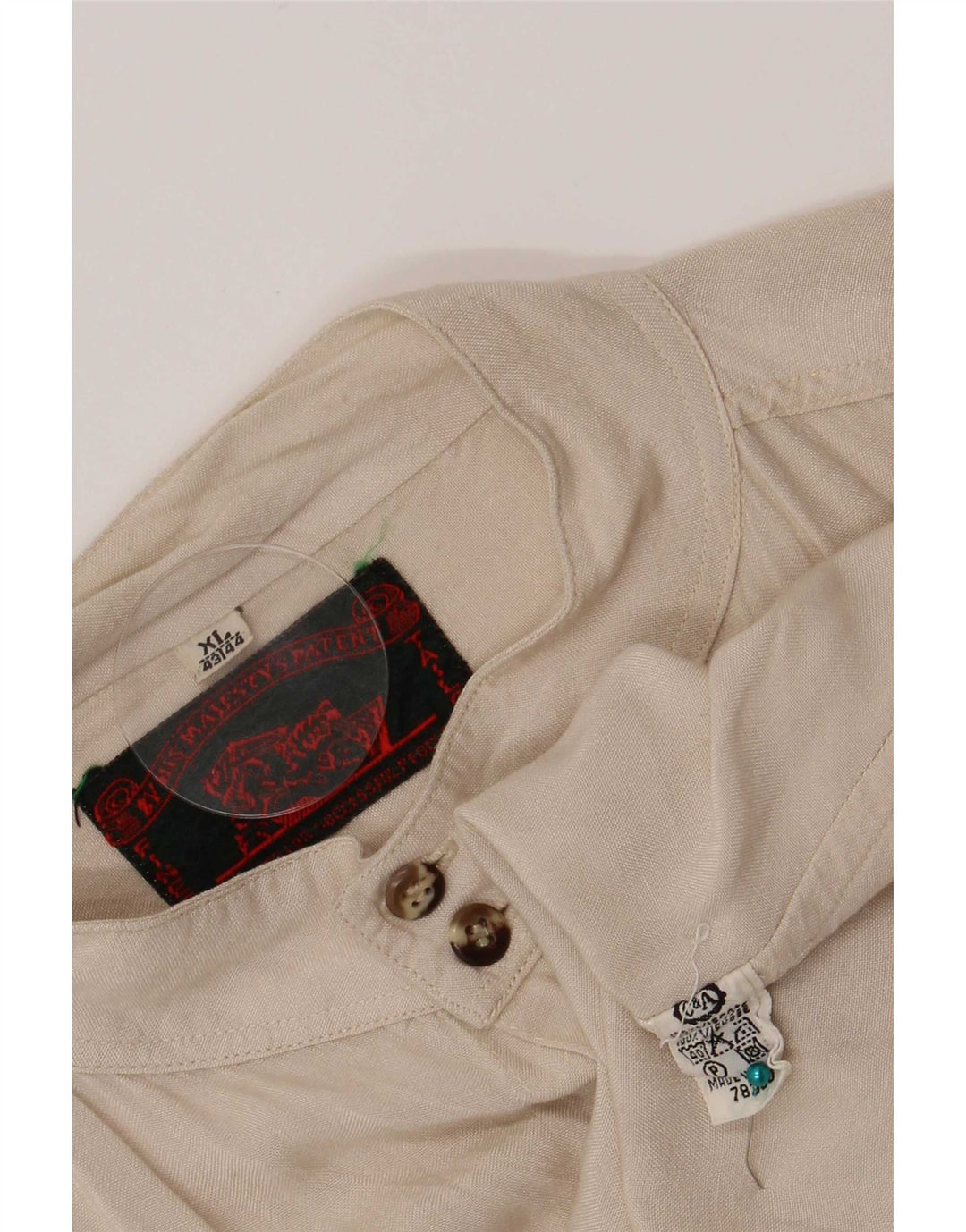 C&A Herrenhemd Größe 43/44 XL Beige Viskose