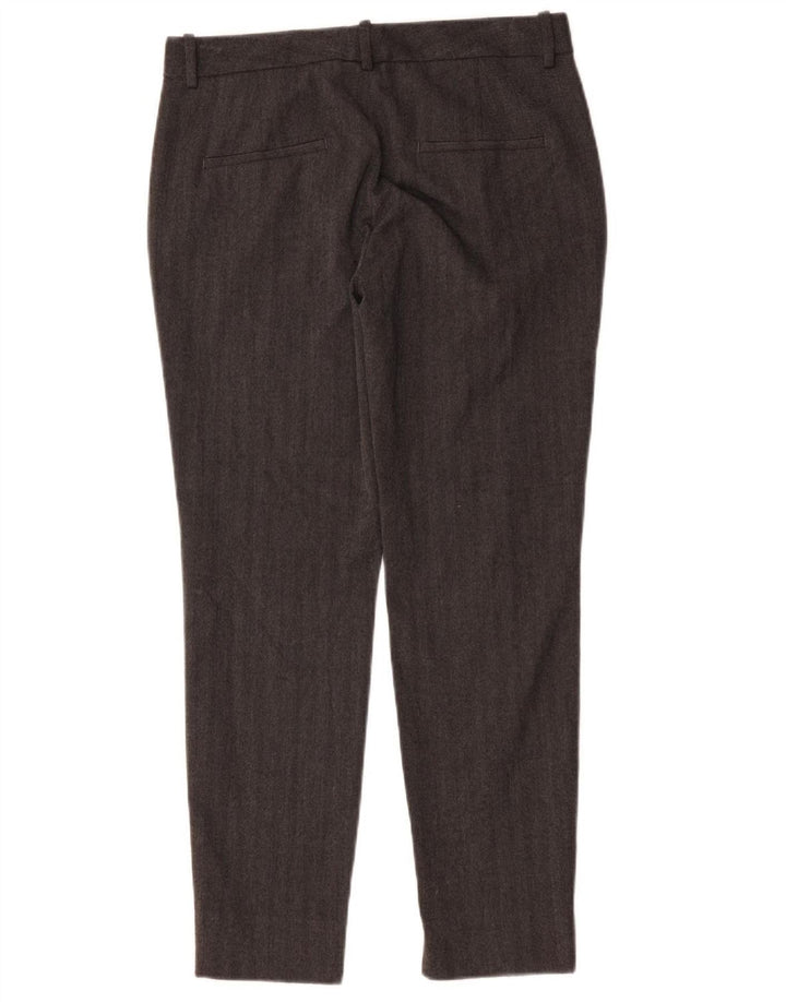 Zara Slim Chino-Hose für Damen, EU 38, Größe S, W28, L28, graues Fischgrätenmuster
