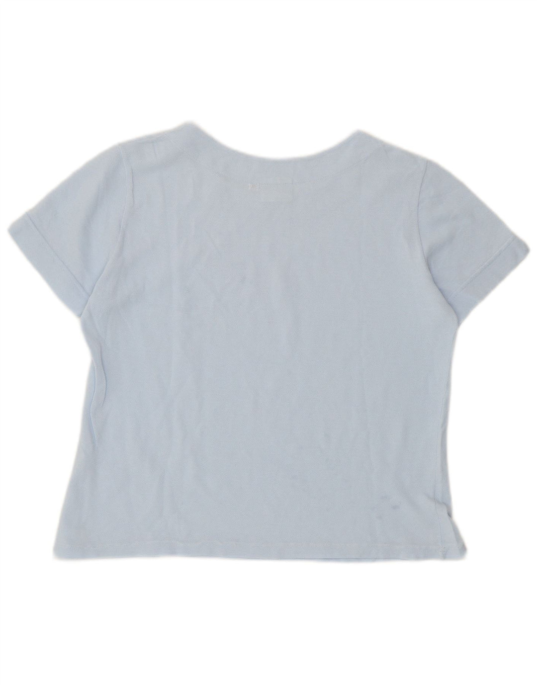Lacoste Damen Crop T-Shirt Top Größe 42 Große blaue Baumwolle