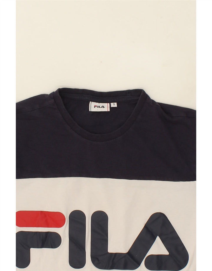 FILA Mens Graphic T-Shirt Top Small Red Colourblock Cotton Vintage Fila and Second-Hand Fila from Messina Hembry 