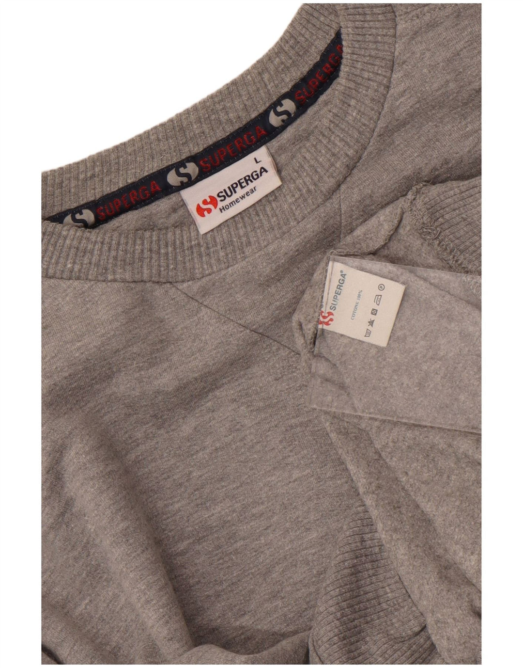 Superga Herren-Sweatshirt-Pullover, große, grau gesprenkelte Baumwolle