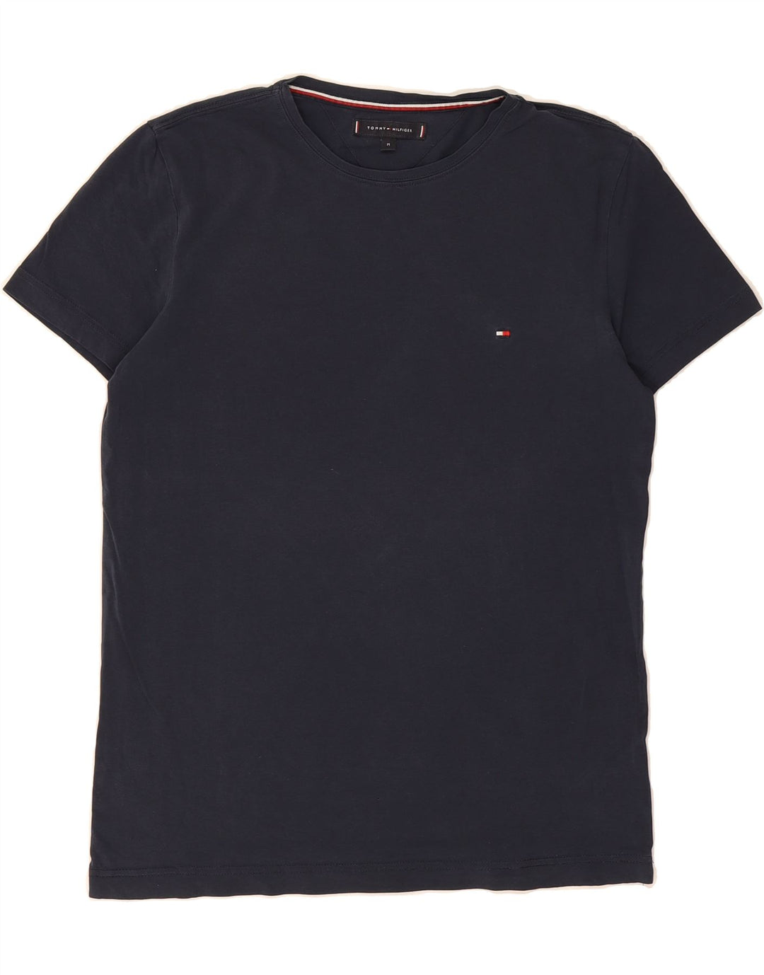 TOMMY HILFIGER Mens T-Shirt Top Medium Navy Blue Cotton Vintage Tommy Hilfiger and Second-Hand Tommy Hilfiger from Messina Hembry 