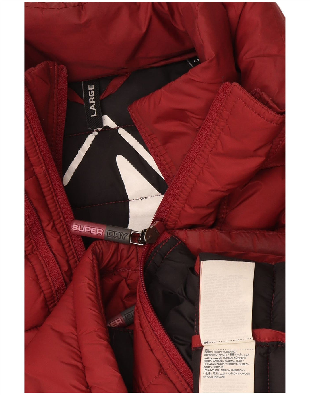 Superdry Herren Wattierte Jacke UK 40 Large Burgund Nylon