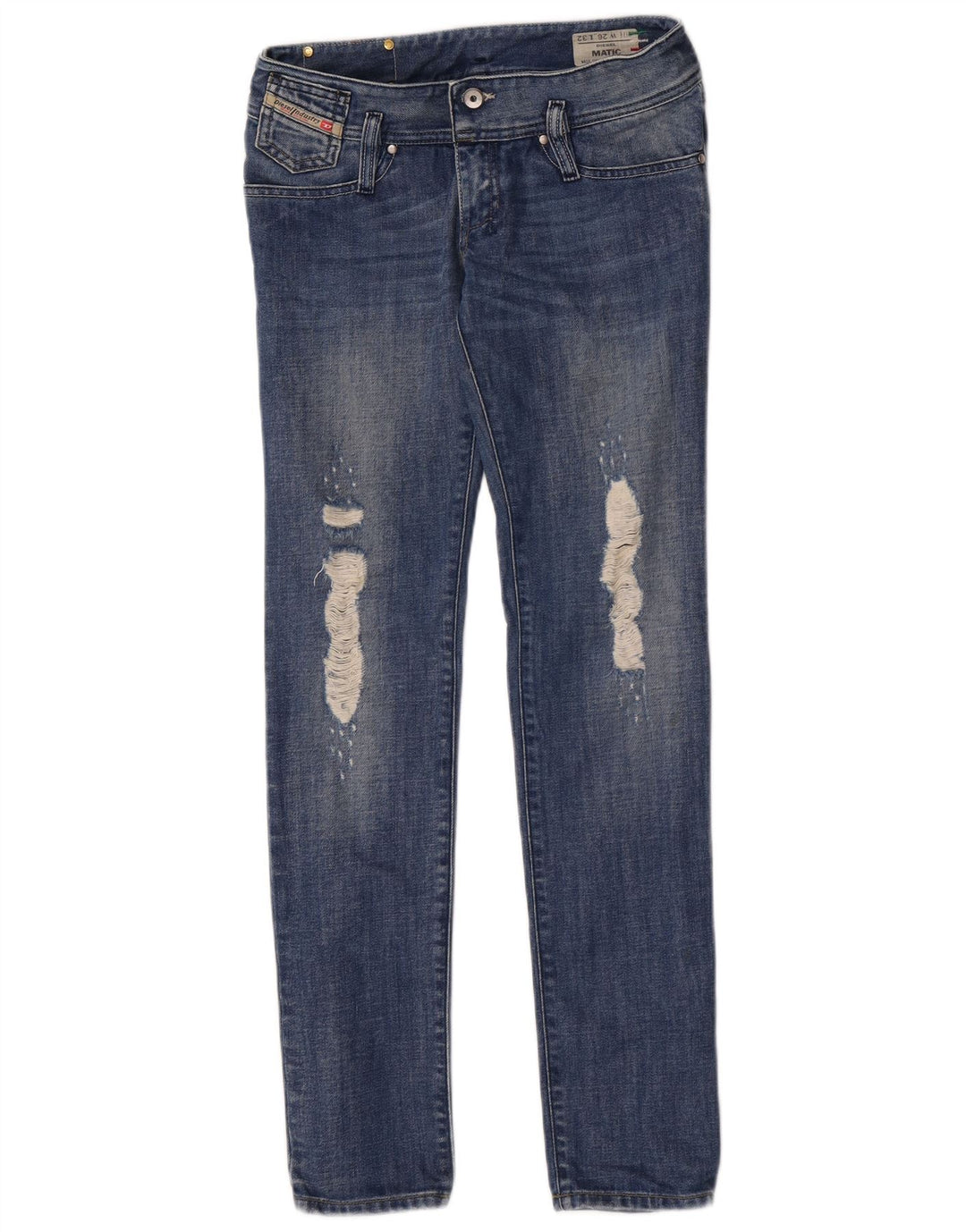 Diesel Damen Matic Distressed Slim Jeans W26 L32 Blaue Baumwolle