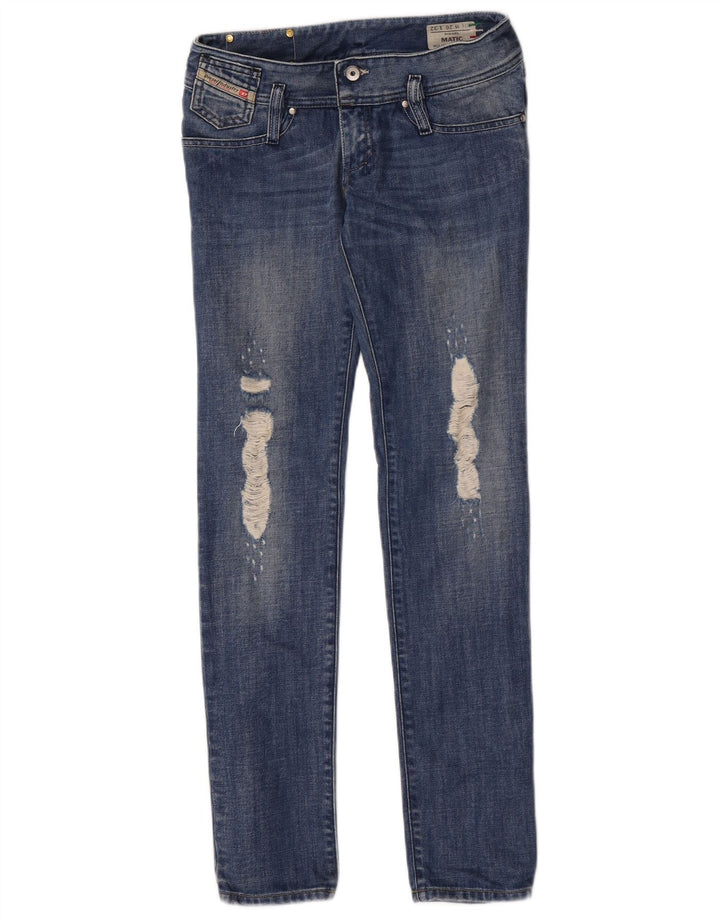 Diesel Damen Matic Distressed Slim Jeans W26 L32 Blaue Baumwolle