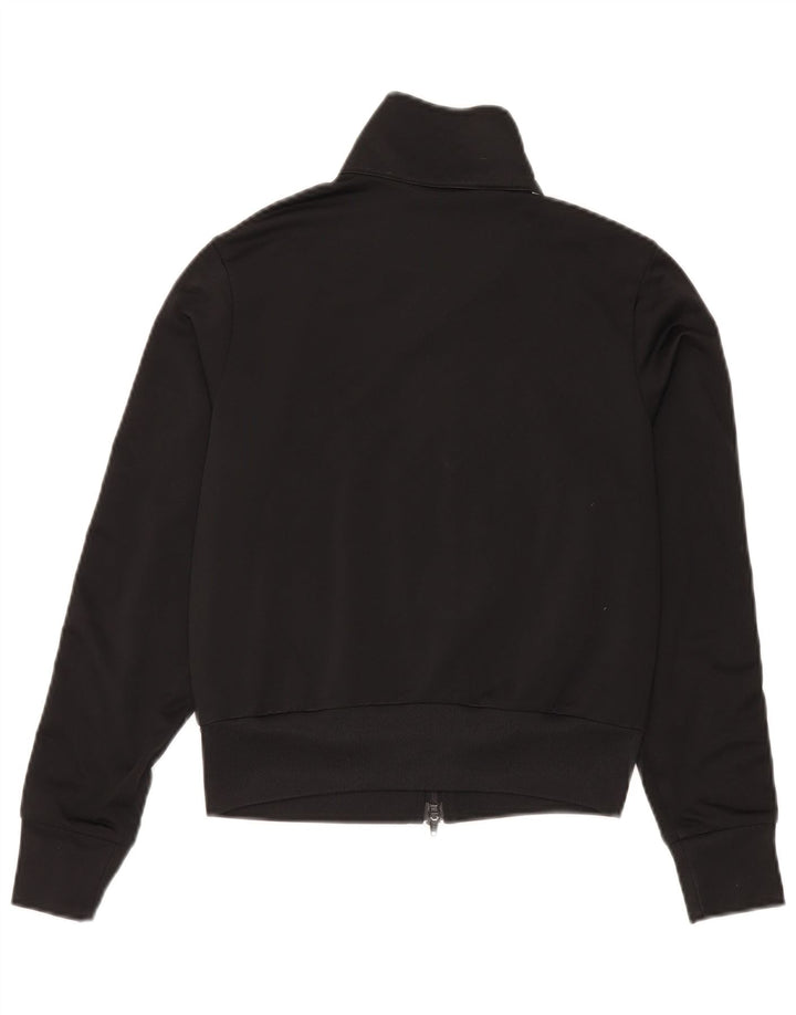Adidas Damen Crop Trainingsanzug Top Jacke UK 12 Medium Schwarz Polyester