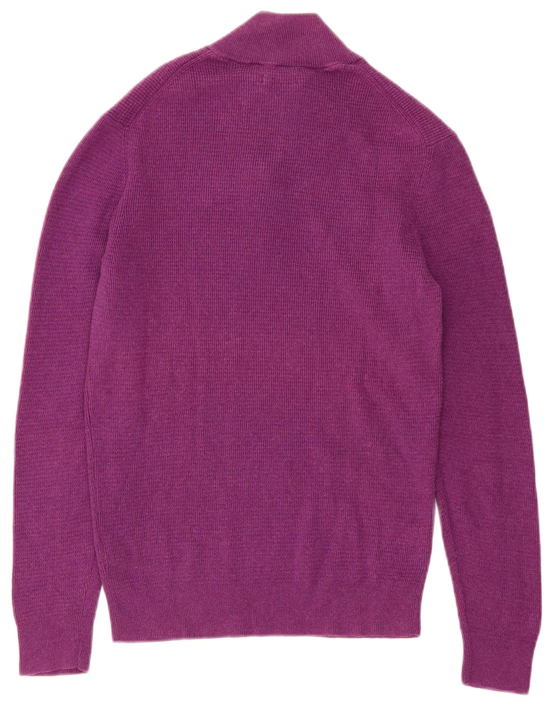 Massimo Dutti Herren-Pullover mit Reißverschluss am Hals, mittelviolette Baumwolle