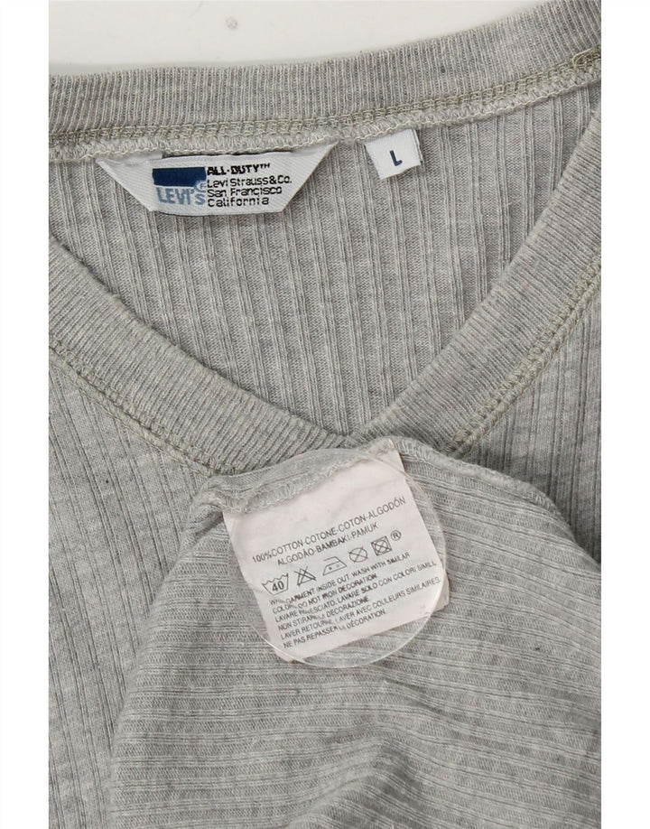 LEVI'S Herren-Oberteil, langärmelig, groß, graue Baumwolle