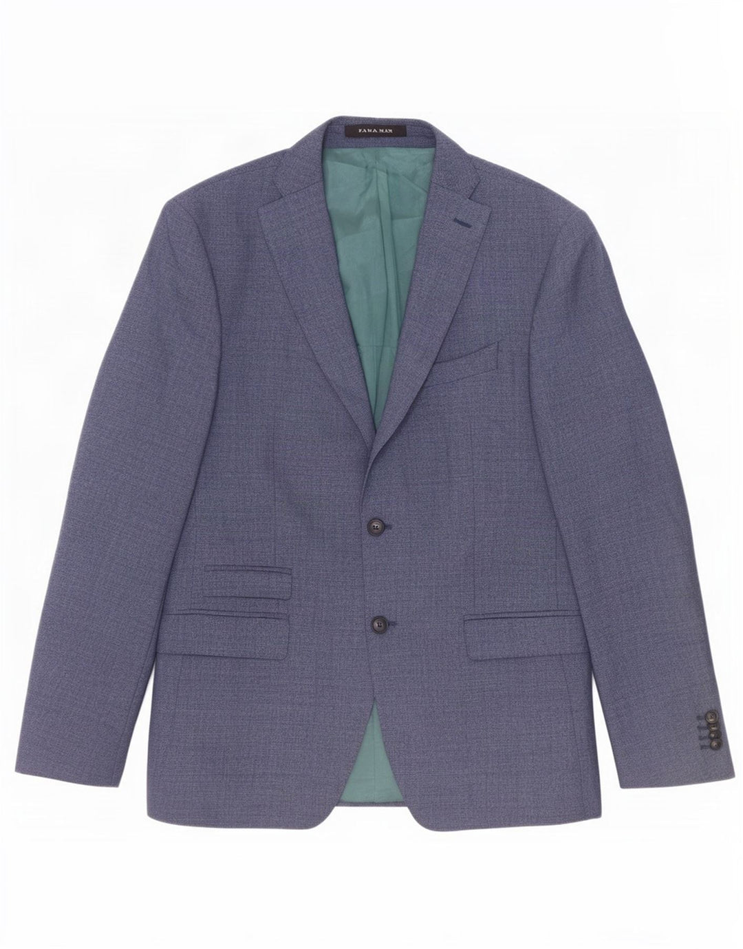 Zara Herren-Blazerjacke mit 2 Knöpfen, EU 52, groß, blau, Polyester