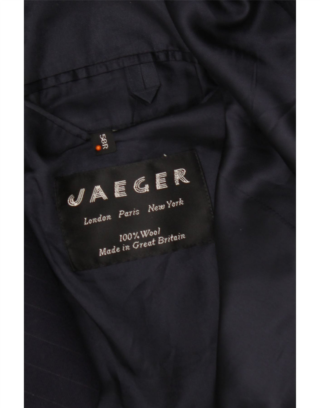 JAEGER Herren Zweireihiger Blazer Jacke EU 58 4XL Marineblau gestreift