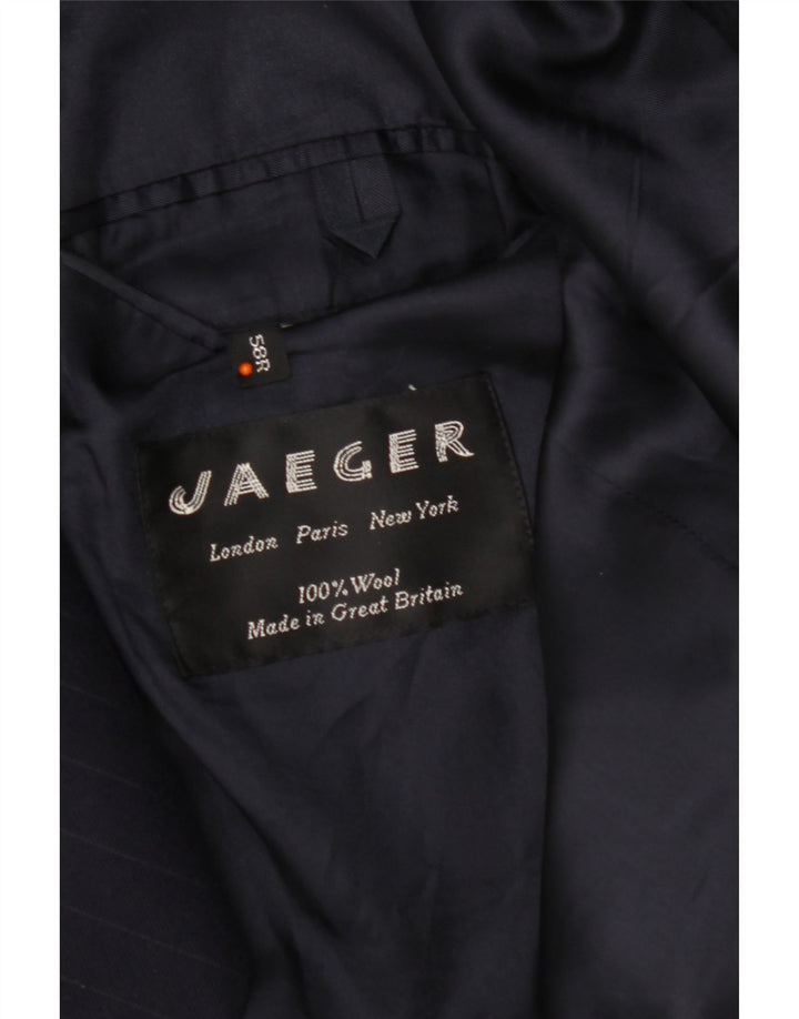 JAEGER Herren Zweireihiger Blazer Jacke EU 58 4XL Marineblau gestreift