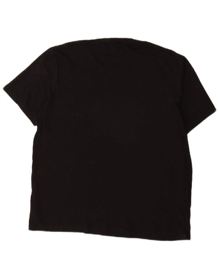 Cos Herren-T-Shirt mit normaler Passform, XL, schwarze Baumwolle