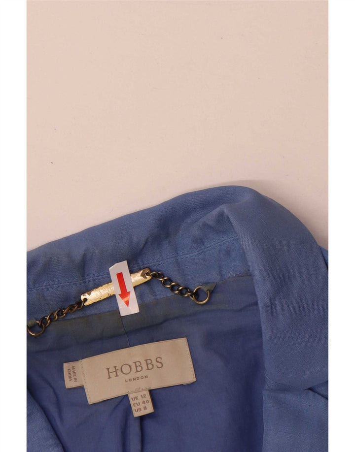 Hobbs Damen-Blazer mit 2 Knöpfen, UK 12, mittelblaues Leinen