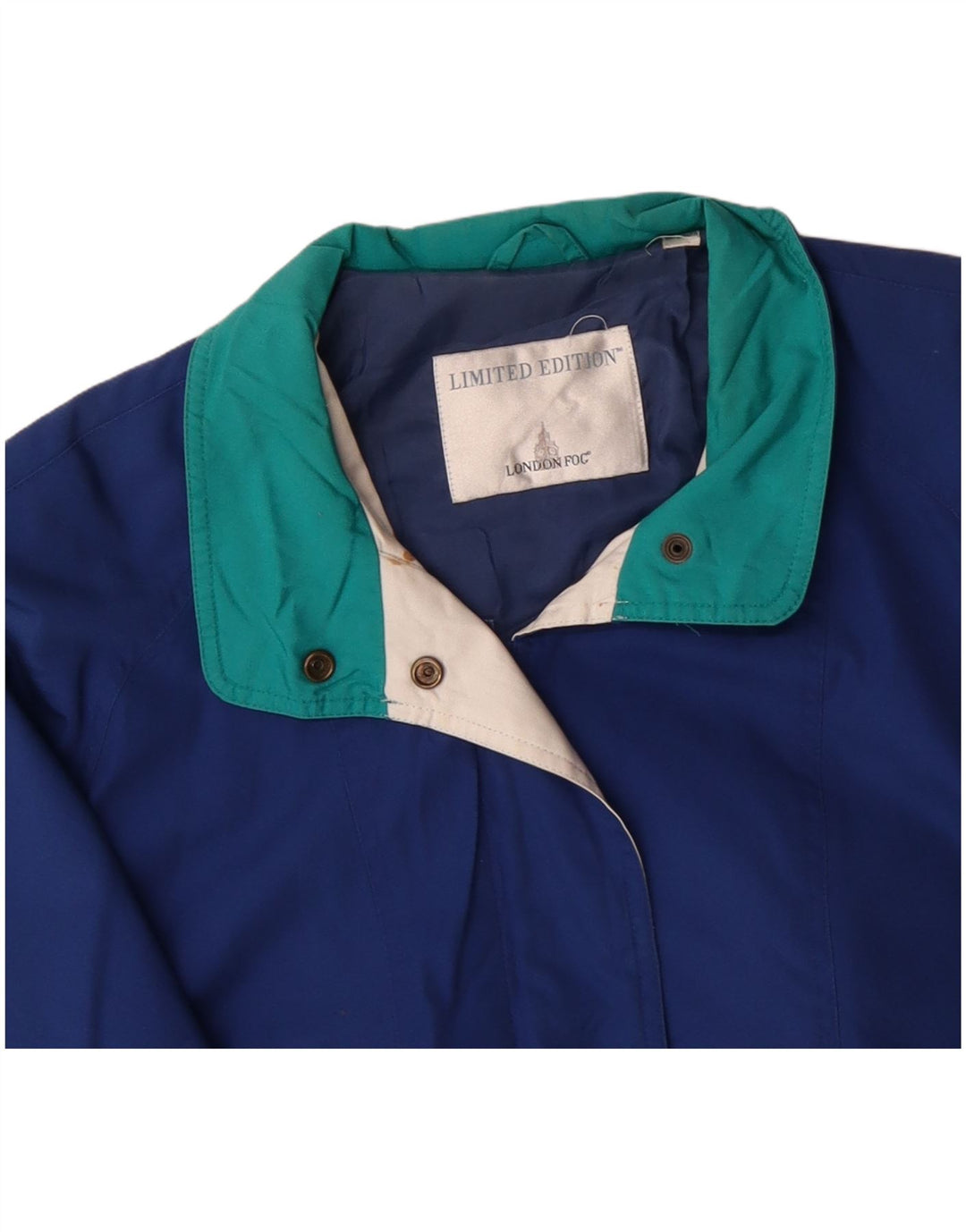 LONDON FOG Damen Windjacke UK 20 2XL Blauer Farbblock