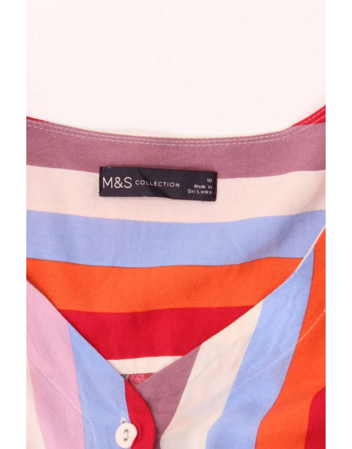Marks & Spencer Damen Crop Shirt Bluse UK 10 Small Mehrfarbig