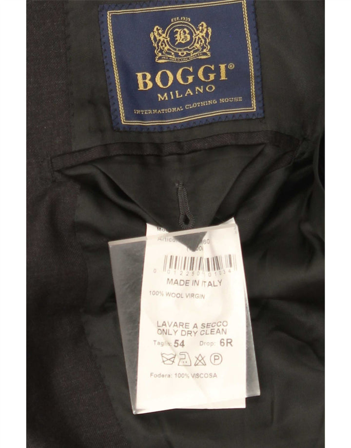 Boggi Milano Herren-Blazer mit 3 Knöpfen, IT 54, 2XL, graue Wolle