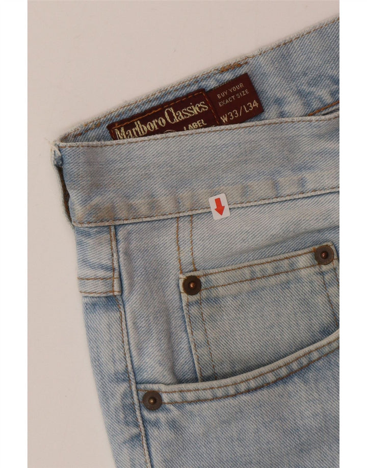 Marlboro Classics Herren Straight Jeans W33 L34 Blaue Baumwolle