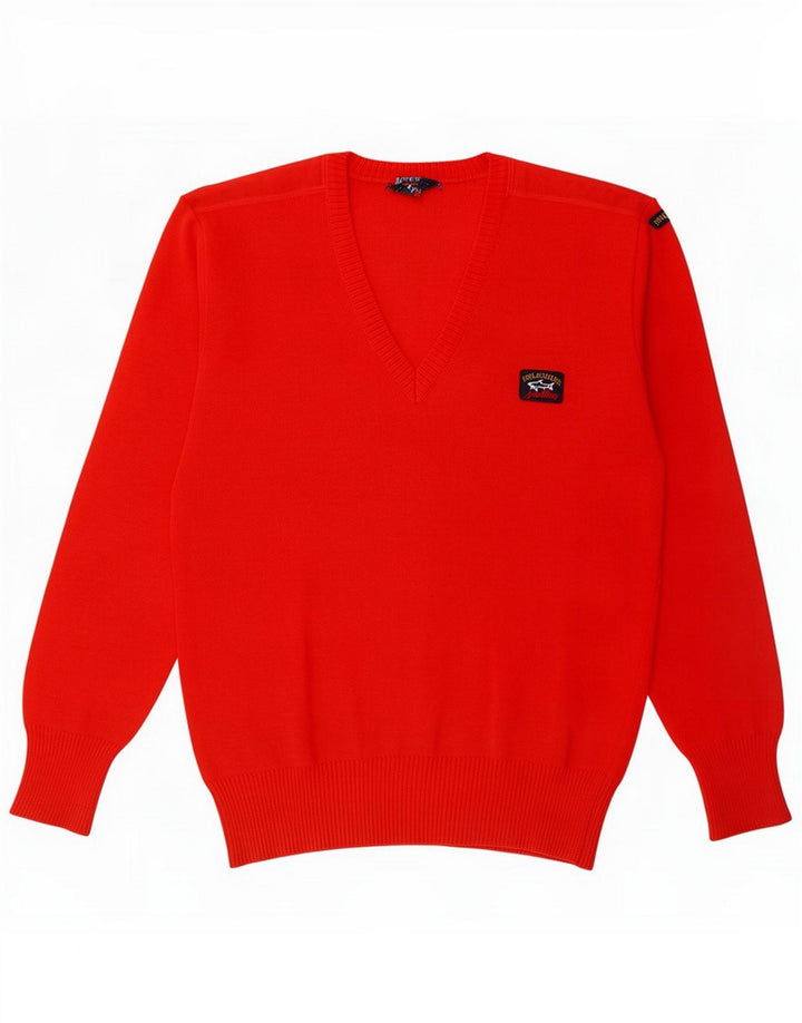 Paul & Shark Herren-Pullover mit V-Ausschnitt, kleine rote Wolle