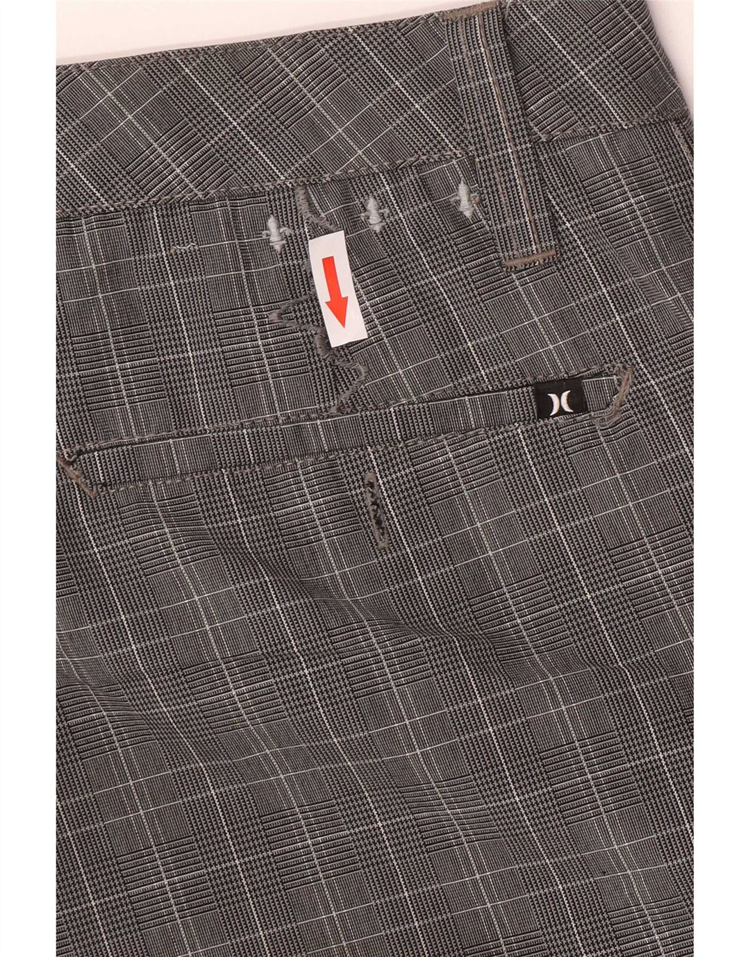 Hurley Herren-Cargo-Shorts, mittelgroß, W30, grau kariertes Polyester