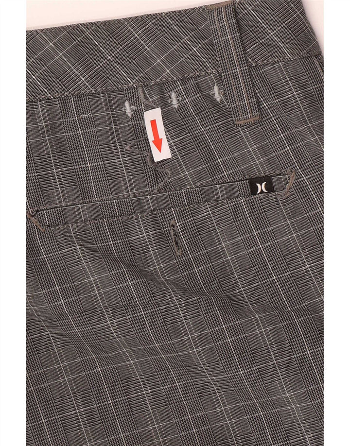 Hurley Herren-Cargo-Shorts, mittelgroß, W30, grau kariertes Polyester