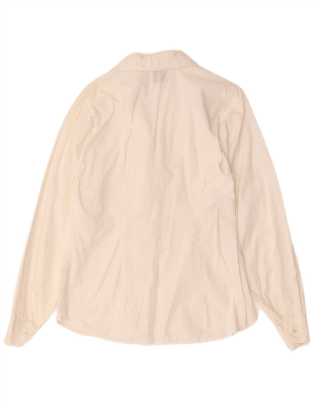 Benetton Damen Smokinghemd UK 12 Mittelweiß