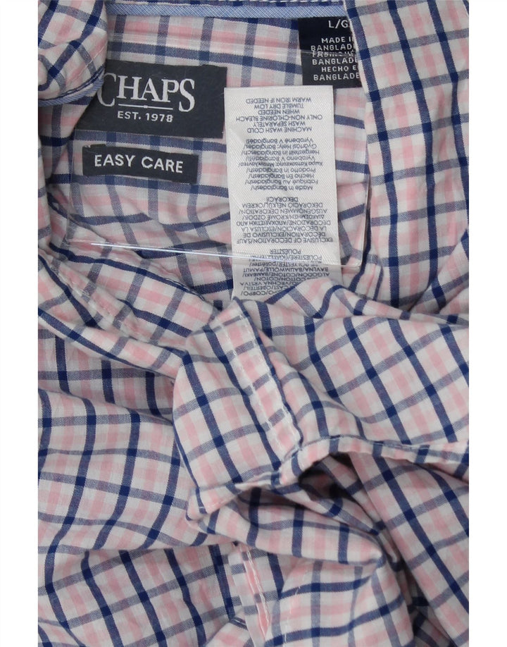 CHAPS Mens Short Sleeve Shirt Large Pink Check Cotton Vintage Chaps and Second-Hand Chaps from Messina Hembry 