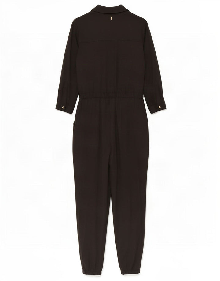Guess Damen-Overall mit 3/4-Ärmeln, UK 14, Mittelschwarz, Lyocell