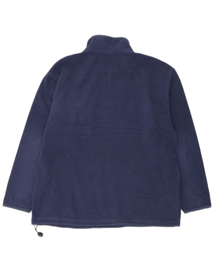 Marks & Spencer Herren-Fleecepullover „Harbor“ in Blau mit Reißverschluss und Kragen in mittlerem Marineblau