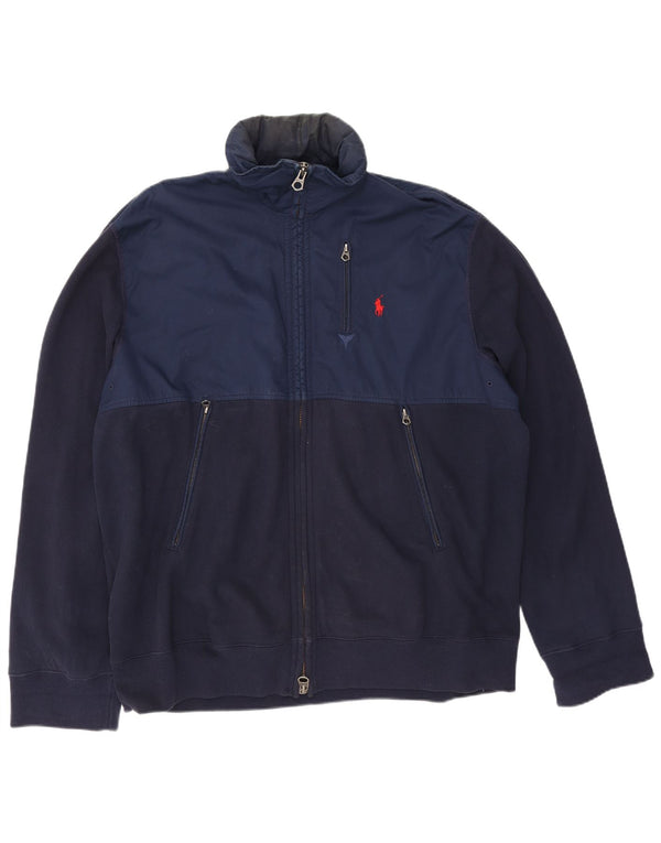 Polo Ralph Lauren Herren-Trainingsanzugoberteil, Jacke, 2XL, Marineblau, Farbblock
