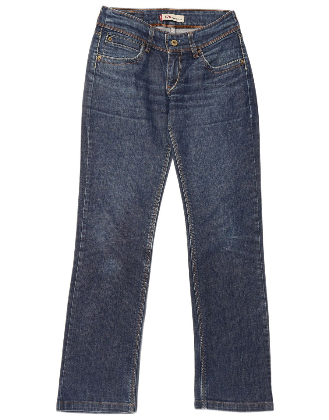 Levi's Damen 570 Straight Jeans W29 L30 Blaue Baumwolle