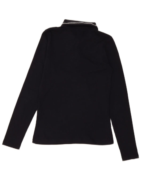 Guess By Marciano Damen Langarm-Poloshirt US 2 XS Schwarz