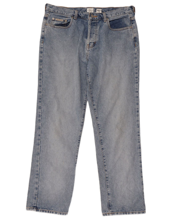 Calvin Klein Damen Straight Jeans US 13 XL W34 L30 Blaue Baumwolle