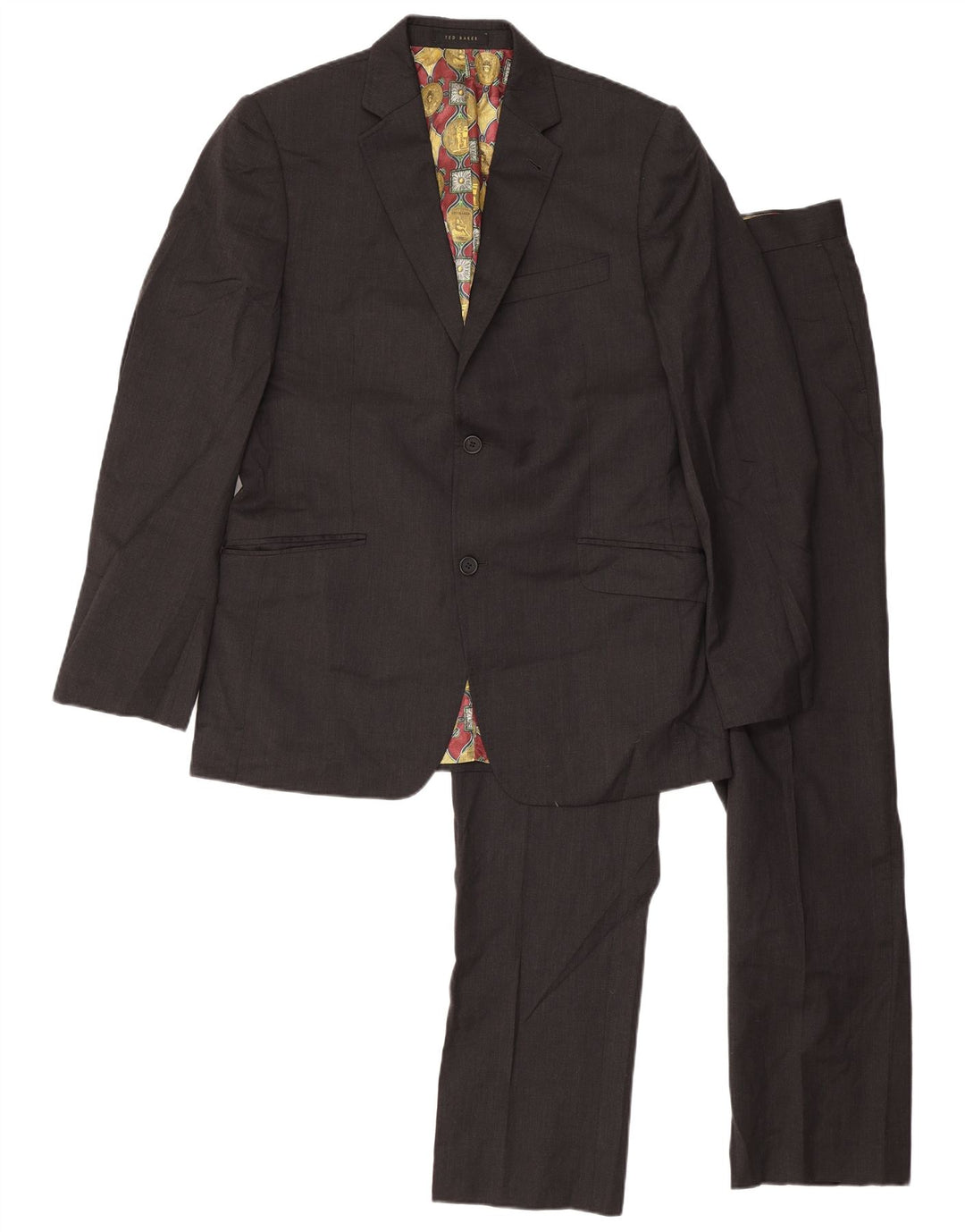 Ted Baker 2-teiliger Herrenanzug mit 2 Knöpfen, UK 40, Größe L, W34, L31, graue Wolle