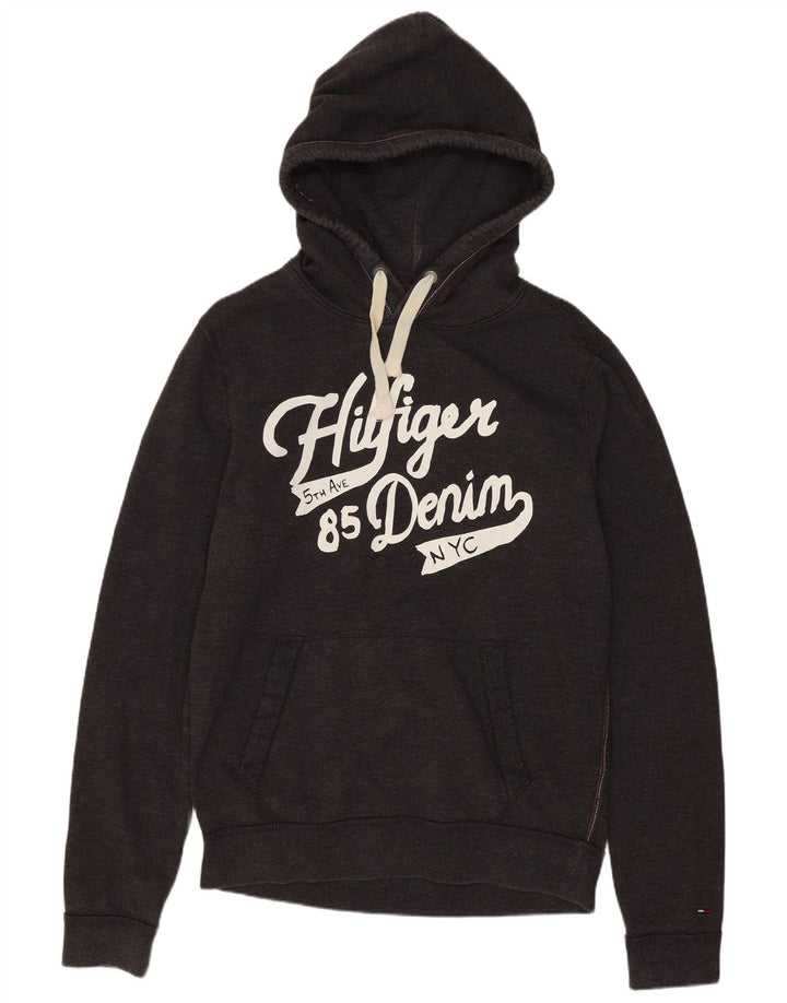 Tommy Hilfiger Herren-Kapuzenpullover mit Grafik, mittelgraue Baumwolle