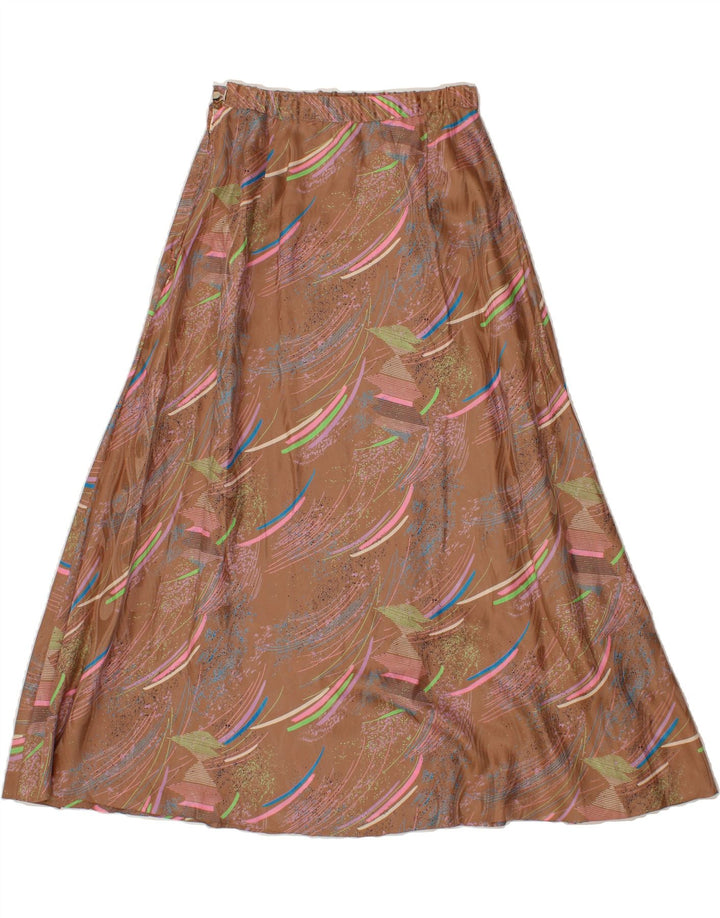 VINTAGE Womens Abstract Pattern A-Line Skirt W28 Medium Brown Vintage Vintage and Second-Hand Vintage from Messina Hembry 