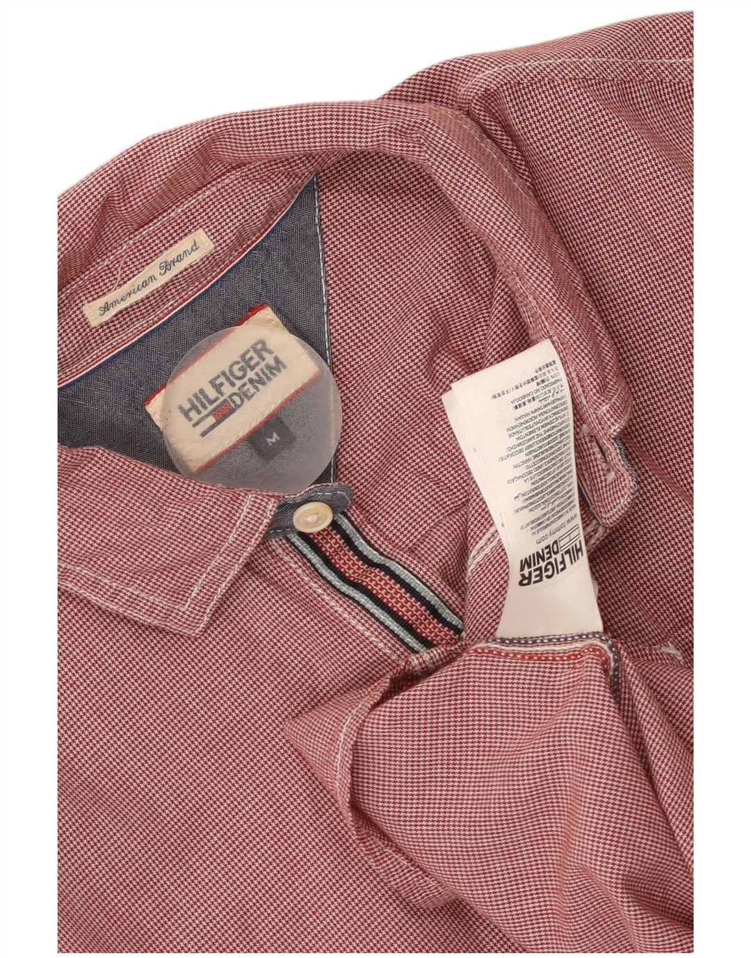 Tommy Hilfiger Herrenhemd Mittelrote Hahnentritt-Baumwolle
