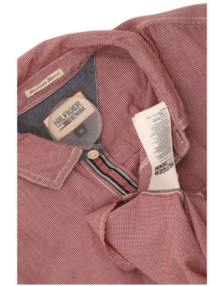 Tommy Hilfiger Herrenhemd Mittelrote Hahnentritt-Baumwolle