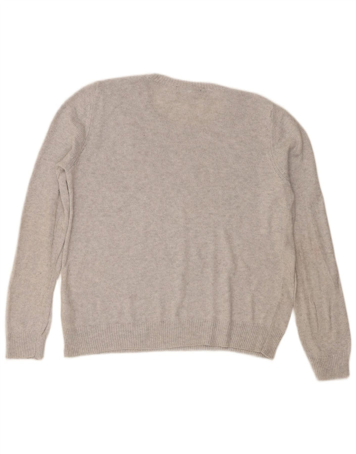 Marks & Spencer Damen Pullover mit Rundhalsausschnitt, UK 14, Mittelgrau, Weihnachten