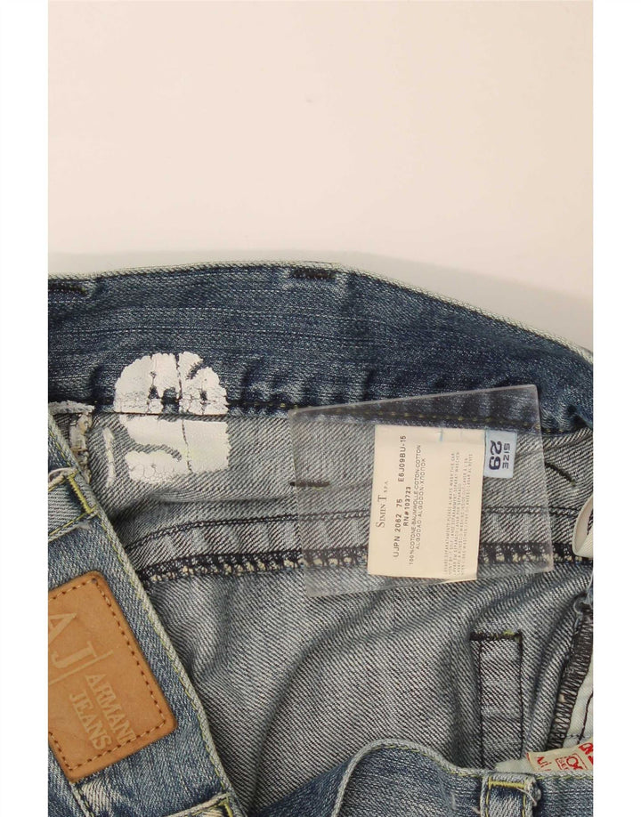 Armani Damen-Jeans mit weitem Bein, W29, L32, blaue Baumwolle