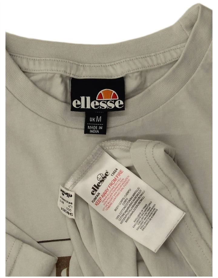 ELLESSE Herren-T-Shirt mit Grafik, mittelgraue Baumwolle
